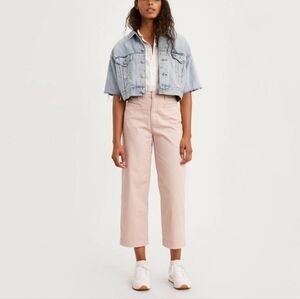 Levi's Ribcage Wide Leg Crop pink jeans size 31
